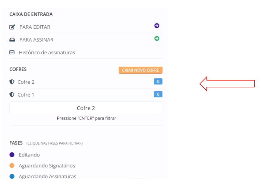 Nome do Cofre